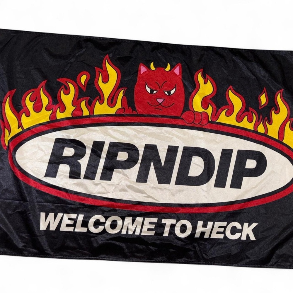 Ripndip Fiery Red Cat Flag